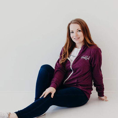 Thankful Lightweight Zip up Hoodie