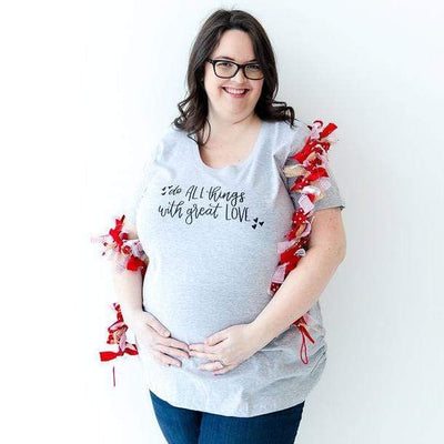 Do All Things with Great Love Ladies Maternity Shirt