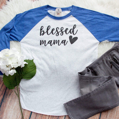 Blessed Mama Baseball Tee