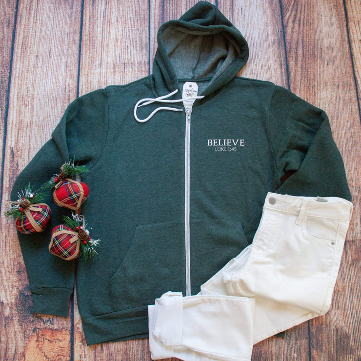 Believe Premium Fleece Zip Up Hoodie