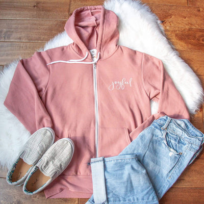 Joyful Premium Fleece Zip Up Hoodie