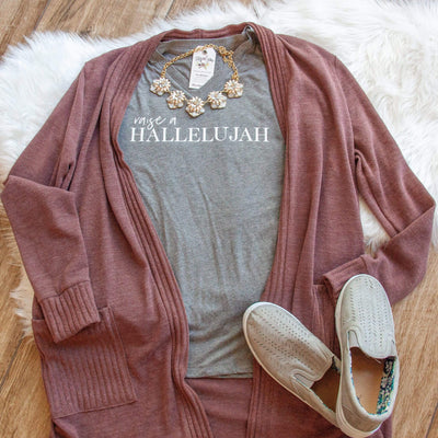 Dusty Rose Midweight Pocket Cardi