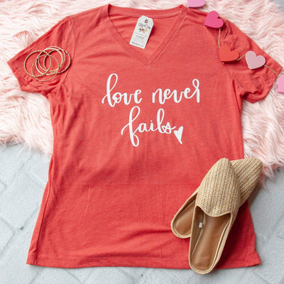 Love Never Fails Relaxed Ladies Vneck