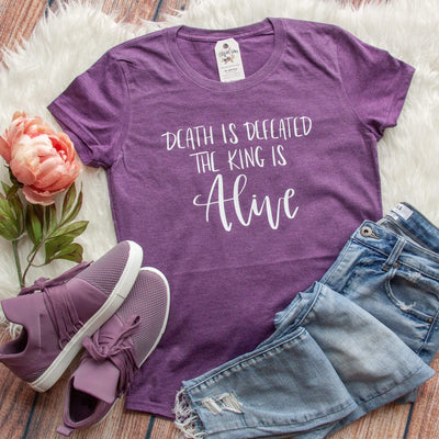 Death is Defeated the King is Alive Triblend Short Sleeve Shirt