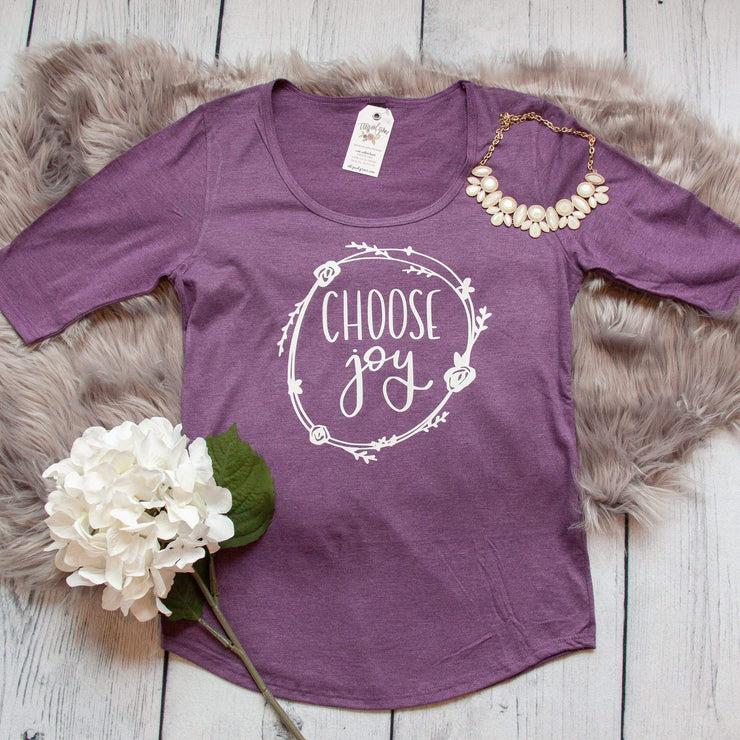Choose Joy Ladies Half Sleeve Scoop Neck