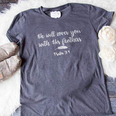 He Will Cover You With His Feathers Classic Short Sleeve Shirt
