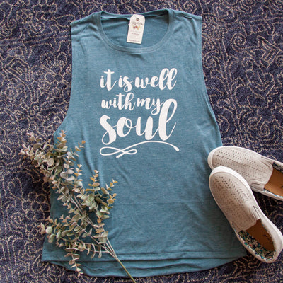 It is Well with My Soul Ladies Muscle Tank