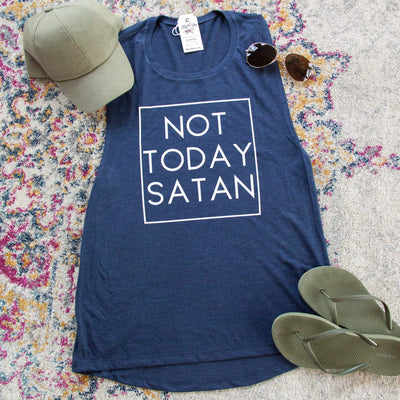 Not Today Satan Ladies Muscle Tank