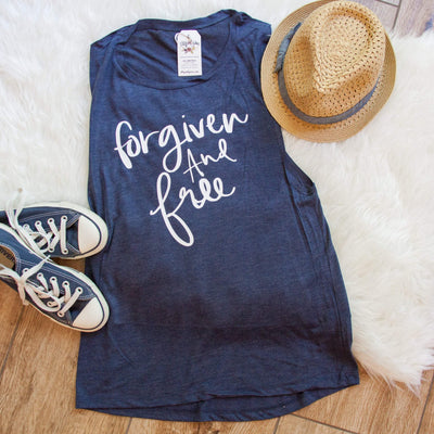 Forgiven and Free Ladies Muscle Tank