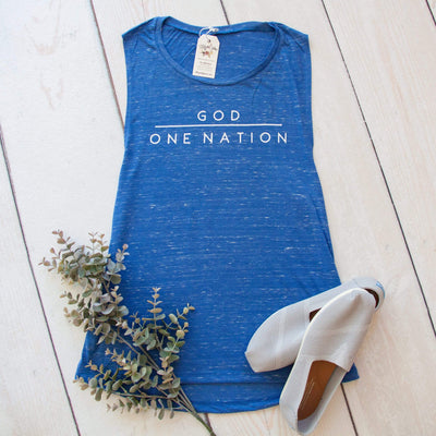 One Nation Under God Ladies Muscle Tank