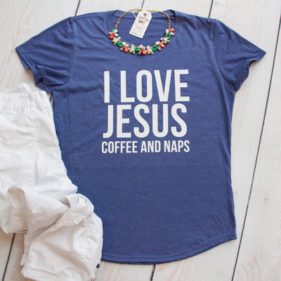Jesus Coffee and Naps Triblend Christian Tee Shirt