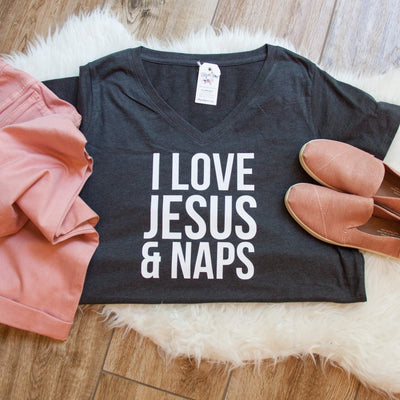I Love Jesus and Naps Curvy Tee