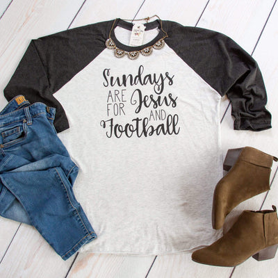 Sundays are for Jesus and Football Baseball Tee