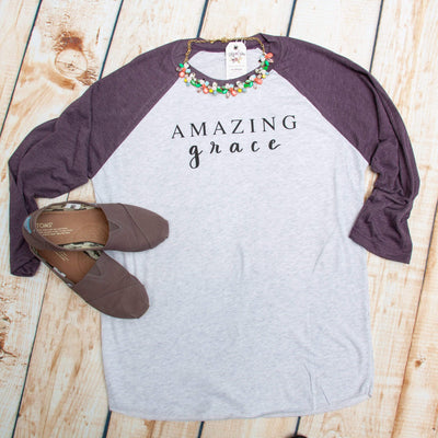 Amazing Grace Raglan Baseball Tee
