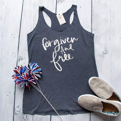Forgiven and Free Ladies Racerback Triblend Tank