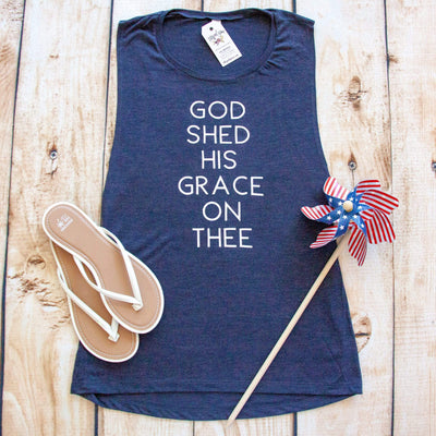 God Shed His Grace On Thee Ladies Muscle Tank