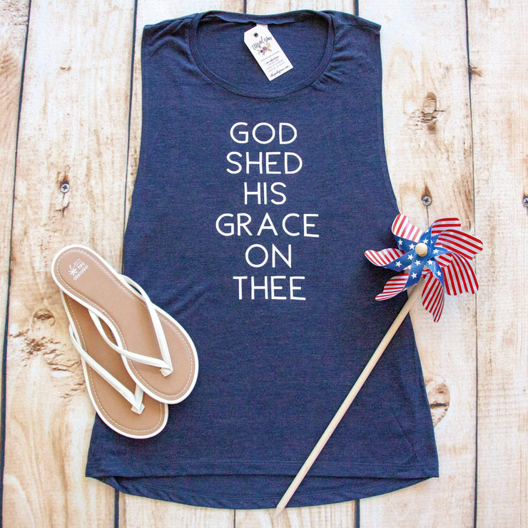 God Shed His Grace On Thee Ladies Muscle Tank