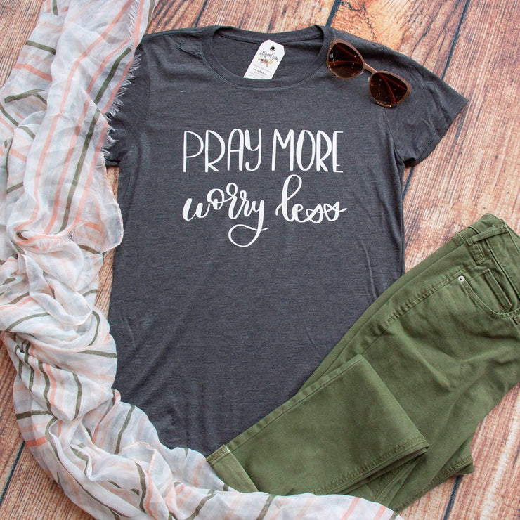 Pray More Worry Less Triblend Short Sleeve Shirt