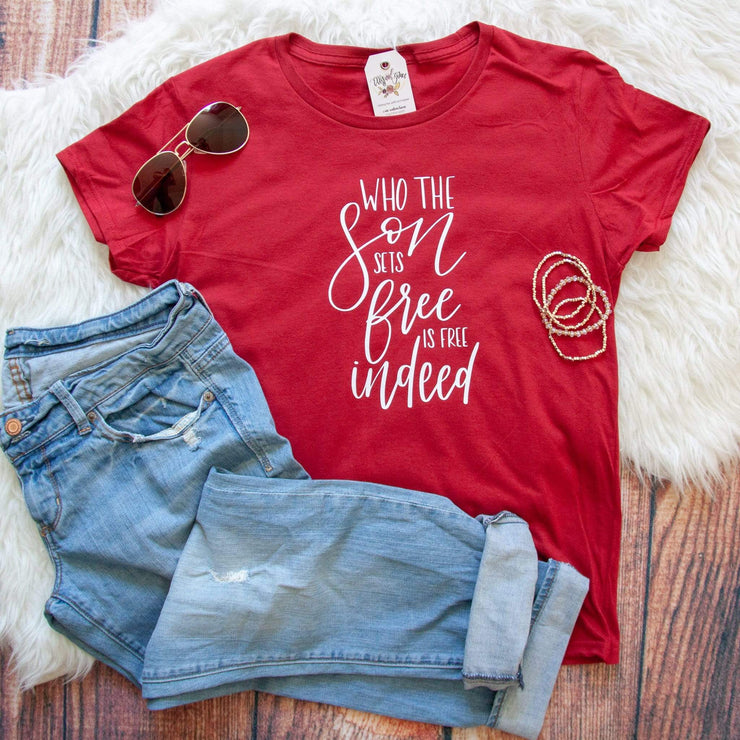 Who the Son Sets Free is Free Indeed Classic Short Sleeve Shirt