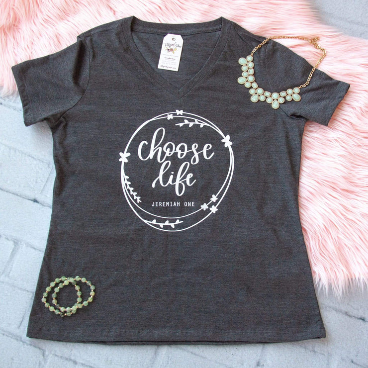 Choose Life Relaxed Ladies Vneck