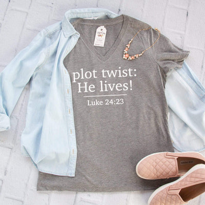 Plot Twist: He Lives! Ladies Vneck