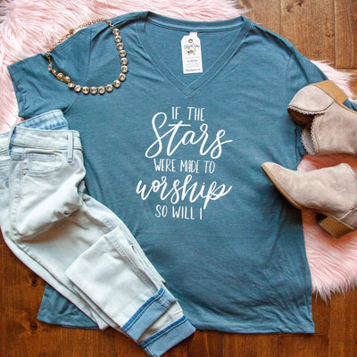 If the Stars were Made to Worship So Will I Relaxed Ladies Vneck