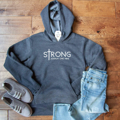 sTrong Joshua 1:9 Premium Kids Hoodie