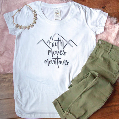 Faith Moves Mountains Ladies Maternity Shirt