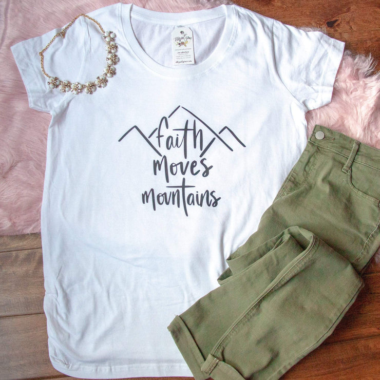 Faith Moves Mountains Ladies Maternity Shirt