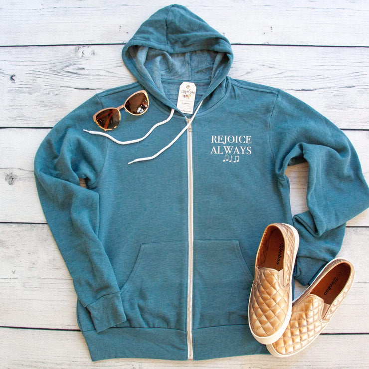 Rejoice Always Premium Fleece Zip Up Hoodie