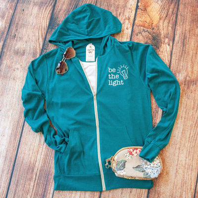 Be The Light Lightweight Zip up Hoodie