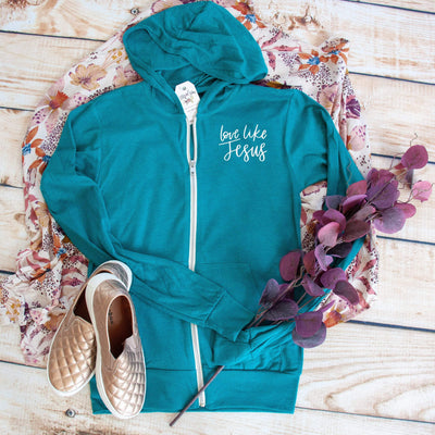 Love Like Jesus Lightweight Zip up Hoodie RETIRED