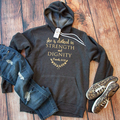 She is Clothed in Strength and Dignity Premium Hoodie