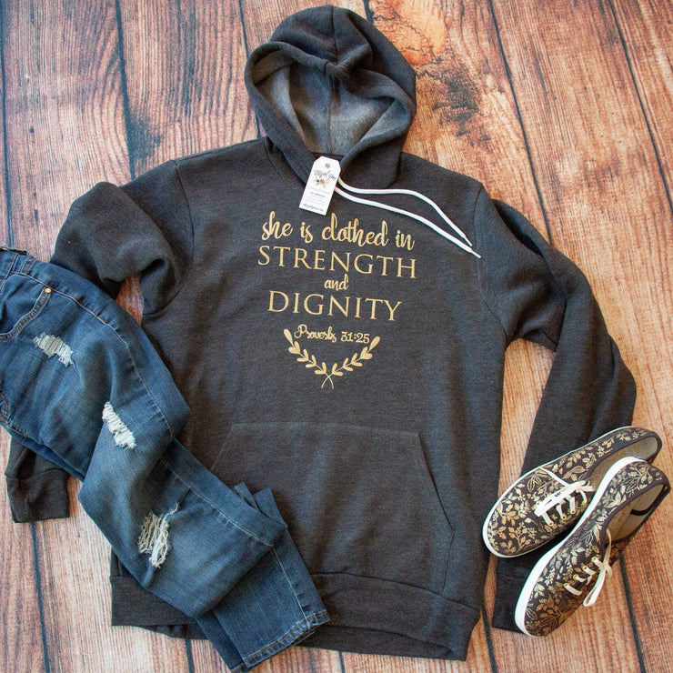 She is Clothed in Strength and Dignity Premium Hoodie